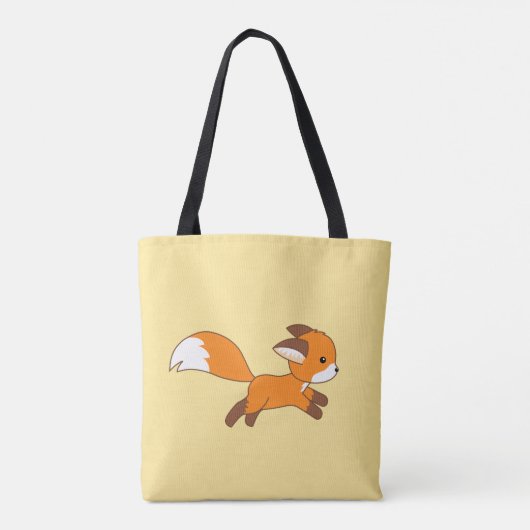 Cute Running Fox Tote Bag (Achterkant)