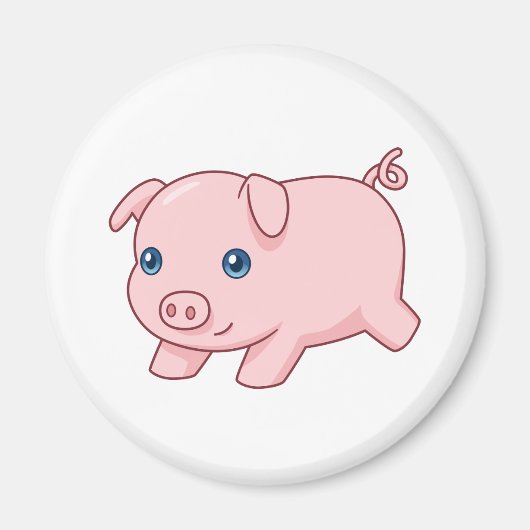 Cute Running Piglet Pig Magneet (Voorkant)