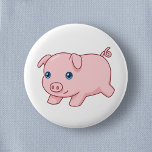 Cute Running Piglet Pig Ronde Button 5,7 Cm<br><div class="desc">Vector illustration of an adorable running pig.</div>