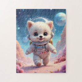 Cute Running Puppy Astronaut Jigsaw Puzzle Legpuzzel