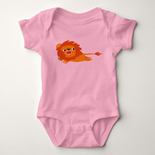 Cute Rushing Cartoon Leeuw Babykleding Romper (Voorkant)