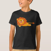 Cute Rushing Cartoon Lion Children T-Shirt (Voorkant)