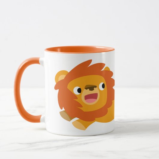 Cute Rushing Cartoon Lion Mok (Links)