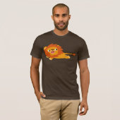 Cute Rushing Cartoon Lion T-Shirt (Voorkant volledig)