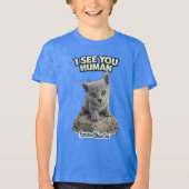 Cute Russian Blue Kitten – Funny Quote Tri-Blend Shirt (Voorkant)
