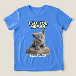 Cute Russian Blue Kitten – Funny Quote Tri-Blend Shirt