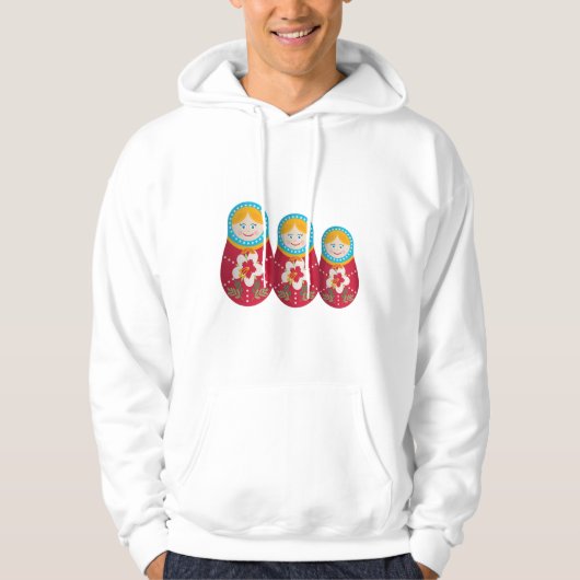 Cute Russian Nesting Doll Matryoshka Graphic Hoodie (Voorkant)