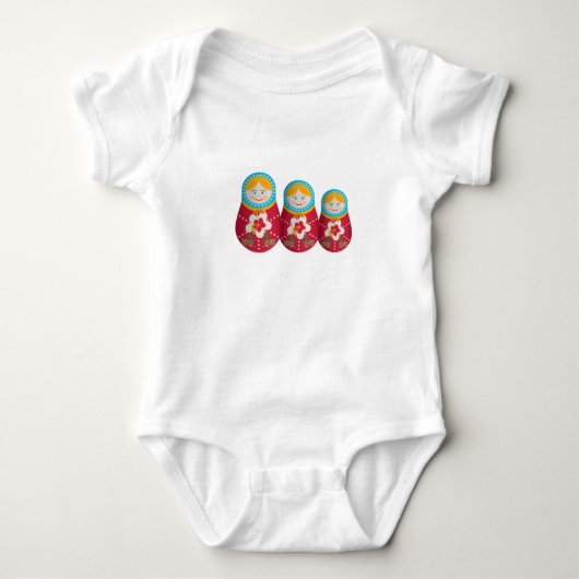 Cute Russian Nesting Doll Matryoshka Graphic Romper (Voorkant)