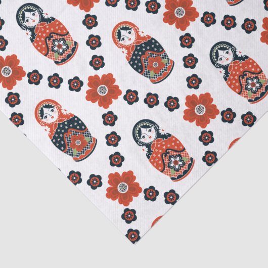 Cute Russian Nesting Doll Tissuepapier (Detail)