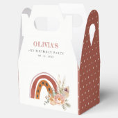 Cute Rust Boho Floral Rainbow Any Age Birthday Bedankdoosjes (Geopend)
