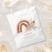 Cute Rust Boho Floral Rainbow Any Age Birthday Bedankzakje (Geknipt)