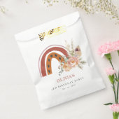 Cute Rust Boho Floral Rainbow Any Age Birthday Bedankzakje (Gezegeld)