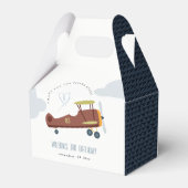 Cute Rust Green Blue Biplane Cloud Heart Birthday Bedankdoosjes (Achterkant)