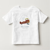 Cute Rust Green Blue Biplane Cloud Heart Birthday Kinder Shirts (Voorkant)