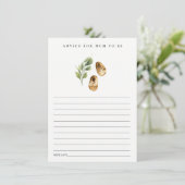 Cute Rust Green Leafy Advice for Mum Baby shower Informatiekaartje (Staand voorkant)