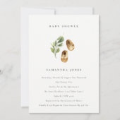 Cute Rust Green Shoes Foliage Baby shower Invite Bedankkaart (Voorkant)