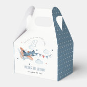 Cute Rust Navy Plane Cloud Sky Star Kids Birthday Bedankdoosjes (Voorkant Zijde)