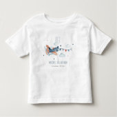 Cute Rust Navy Plane Cloud Stars Sky Birthday Kinder Shirts (Voorkant)