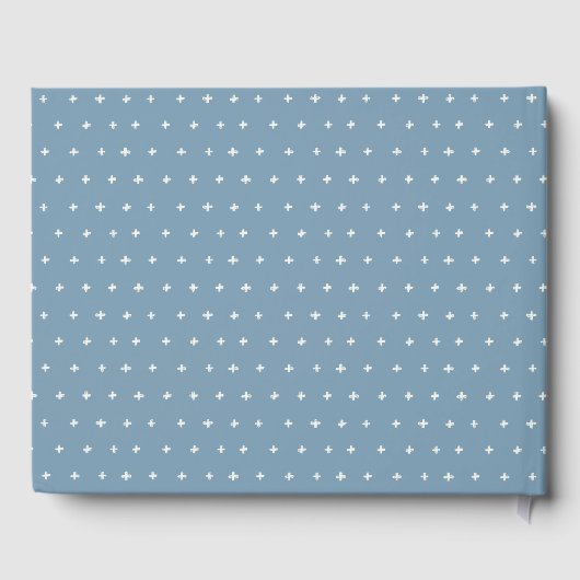 Cute Rust Navy Plane Garland Clouds Stars Birthday Gastenboek (Achterkant)