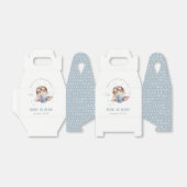 Cute Rust Navy Plane Teddy Sky Star Kids Birthday Bedankdoosjes (Uitgevouwen)