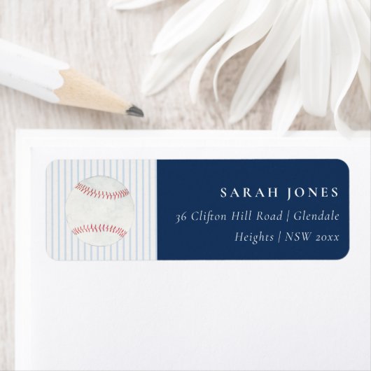 Cute Rust Our Little Champ Baseball Address Etiket (Insitu)