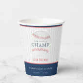 Cute Rust Our Little Champ Baseball Baby shower Papieren Bekers (Voorkant)