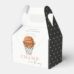 Cute Rust Our Little Champ Basketball Baby shower Bedankdoosjes
