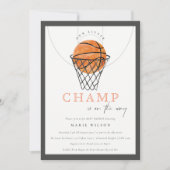 Cute Rust Our Little Champ Basketball Baby shower Kaart (Voorkant)