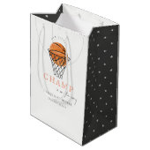 Cute Rust Our Little Champ Basketball Baby shower Medium Cadeauzakje (Achterkant Gekanteld)