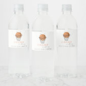 Cute Rust Our Little Champ Basketball Baby shower Waterfles Etiket (Flessen)