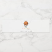 Cute Rust Our Little Champ Basketball Baby shower Waterfles Etiket (Enkel label)