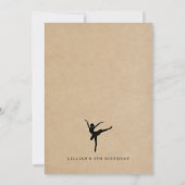 Cute Rustic Ballet Dancing Birthday Invitation Kaart (Achterkant)