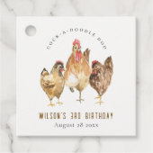Cute Rustic Boerderij Chicken Waterverf Kids Birth Bedankjes Labels (Voorkant)