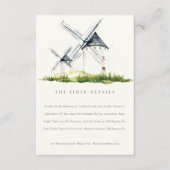 Cute Rustic Boerderij Windmill Theme Weddenschap D Informatiekaartje (Voorkant)
