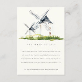 Cute Rustic Boerderij Windmill Theme Weddenschap D Informatiekaartje