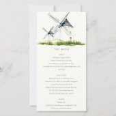 Cute Rustic Boerderij Windmill Theme Wedding Menu  (Voorkant)