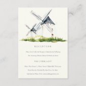Cute Rustic Boerderij Windmill Theme Wedding Recep Informatiekaartje (Voorkant)
