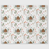 Cute Rustic Cabin Snowman Holiday kerstcadeau Cadeaupapier (Vlak)