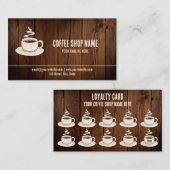 Cute Rustic Cafe Koffee Winkel beloont Loyalty-Kaa Klantenkaartje (Voorkant / Achterkant)