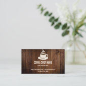 Cute Rustic Cafe Koffee Winkel beloont Loyalty-Kaa Klantenkaartje (Staand voorkant)