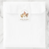 Cute Rustic Chicken Boerderij Waterverf Kids Birth Vierkante Sticker (Tas)