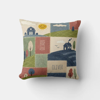 Cute Rustic Country Farmhouse Patchwork Kussen