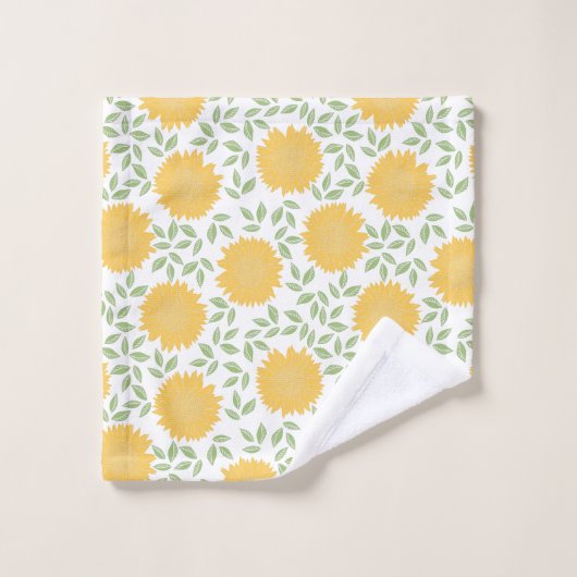 Cute Rustic Country Sunflower Pattern Bad Handdoek (Wasdoekje)