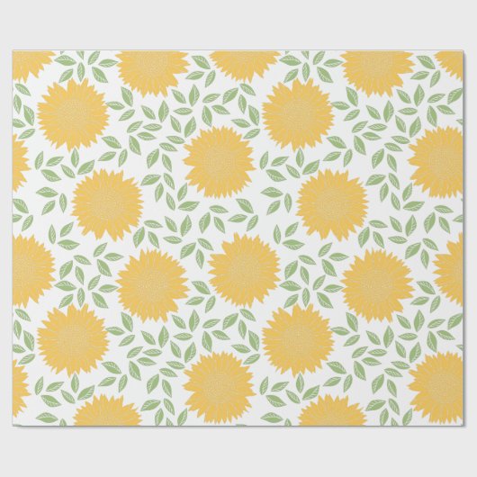 Cute Rustic Country Sunflower Pattern Cadeaupapier (Vlak)