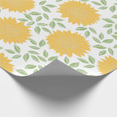 Cute Rustic Country Sunflower Pattern Cadeaupapier (Hoek)