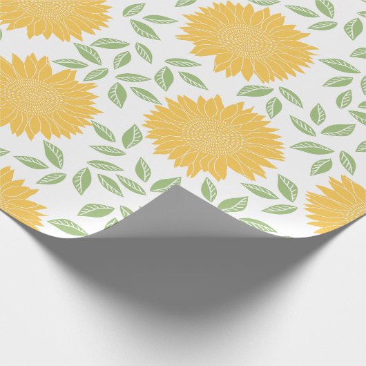 Cute Rustic Country Sunflower Pattern Cadeaupapier (Hoek)
