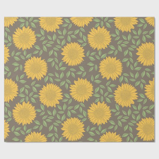Cute Rustic Country Sunflower Pattern Cadeaupapier (Vlak)