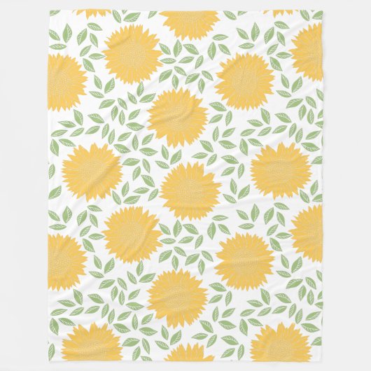 Cute Rustic Country Sunflower Pattern Fleece Deken (Voorkant)