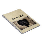 Cute Rustic Dog Puppy Photo met naam Notitieboek (Rechterzijde)