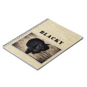 Cute Rustic Dog Puppy Photo met naam Notitieboek (Linkerzijde)